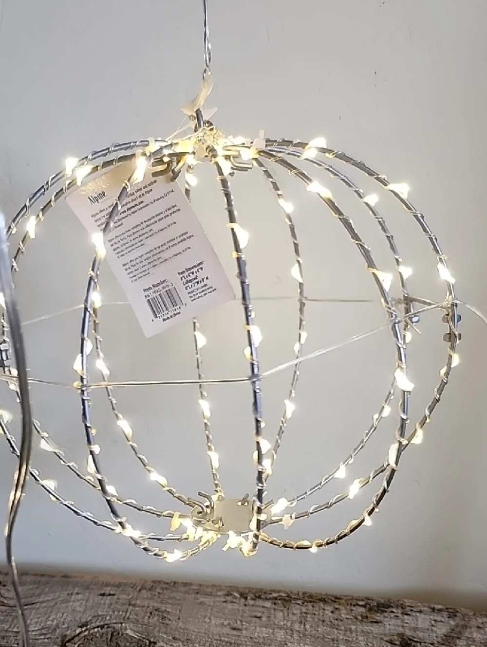 Hanging Wire Orb with Warm White String Lights